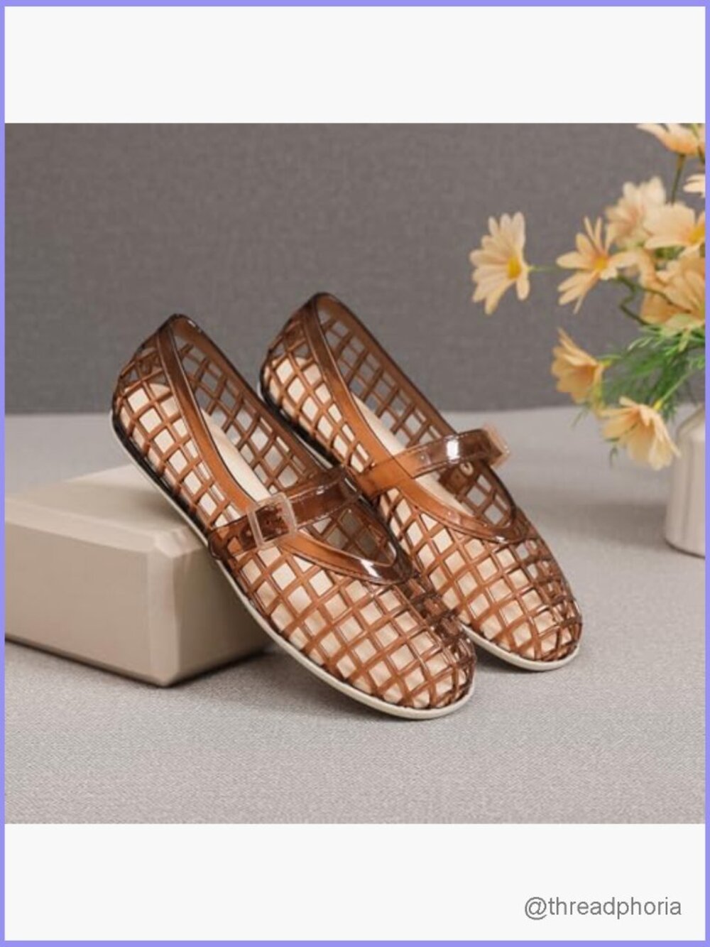 Jelly Mary Jane Ballet Flats - Lightweight Round Toe Buckle Strap for Women - Picture 2 of 7